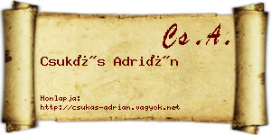 Csukás Adrián névjegykártya